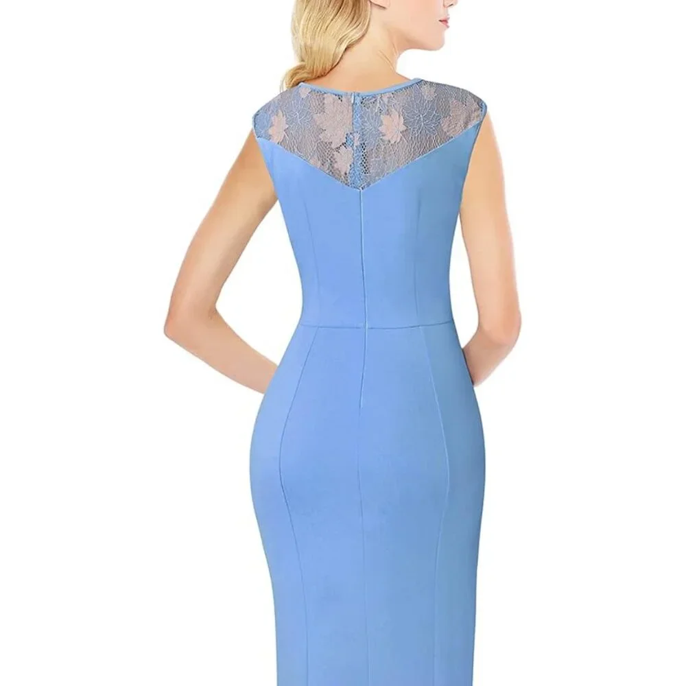 Ruffles evening Prom Wedding Party Maxi Dress - Picture 6 of 12